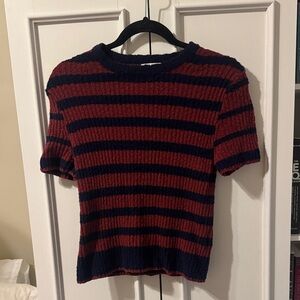 Madewell Red and Black Striped Sweater